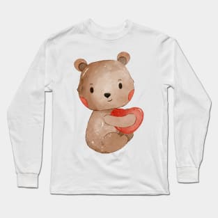 Cute Valentines Day Teddy Bear Long Sleeve T-Shirt